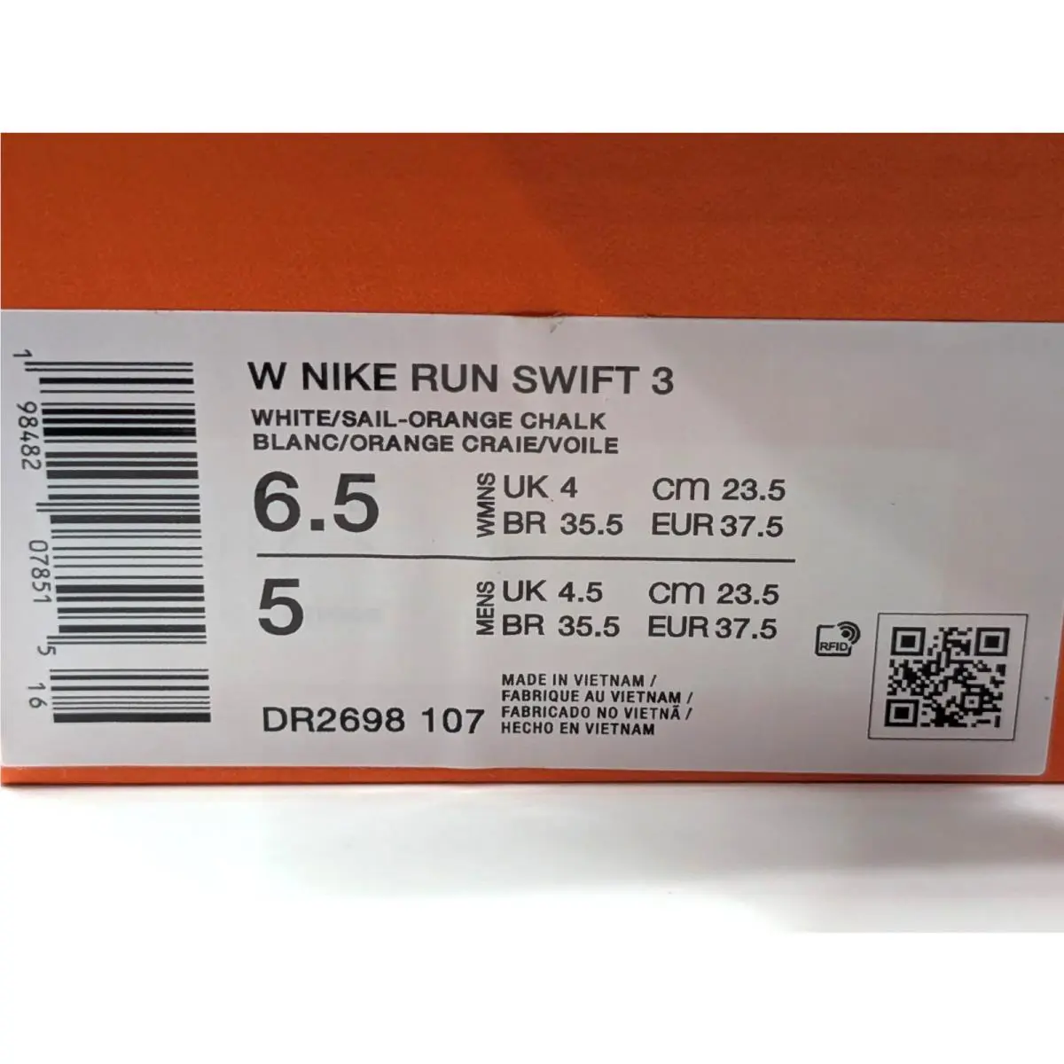 Nike shoes - Nike Run Swift 3 - Run Swift - DR2698-107 - White/Sail/Orange 9