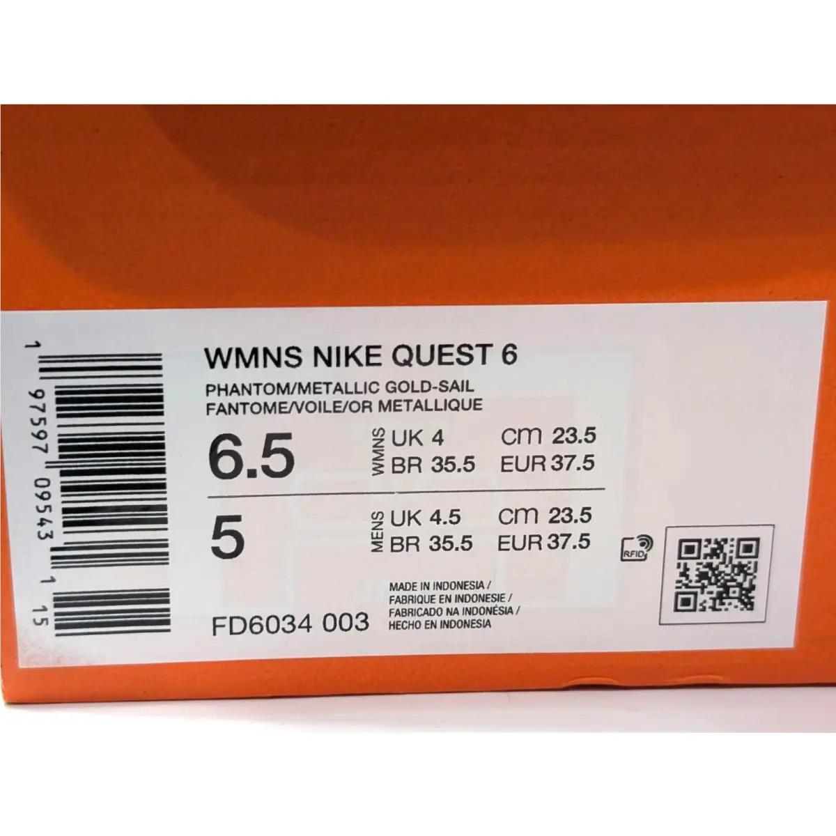Nike shoes - Nike Quest 6 - Quest - FD6034-003 - Phantom/Gold/Sail 8