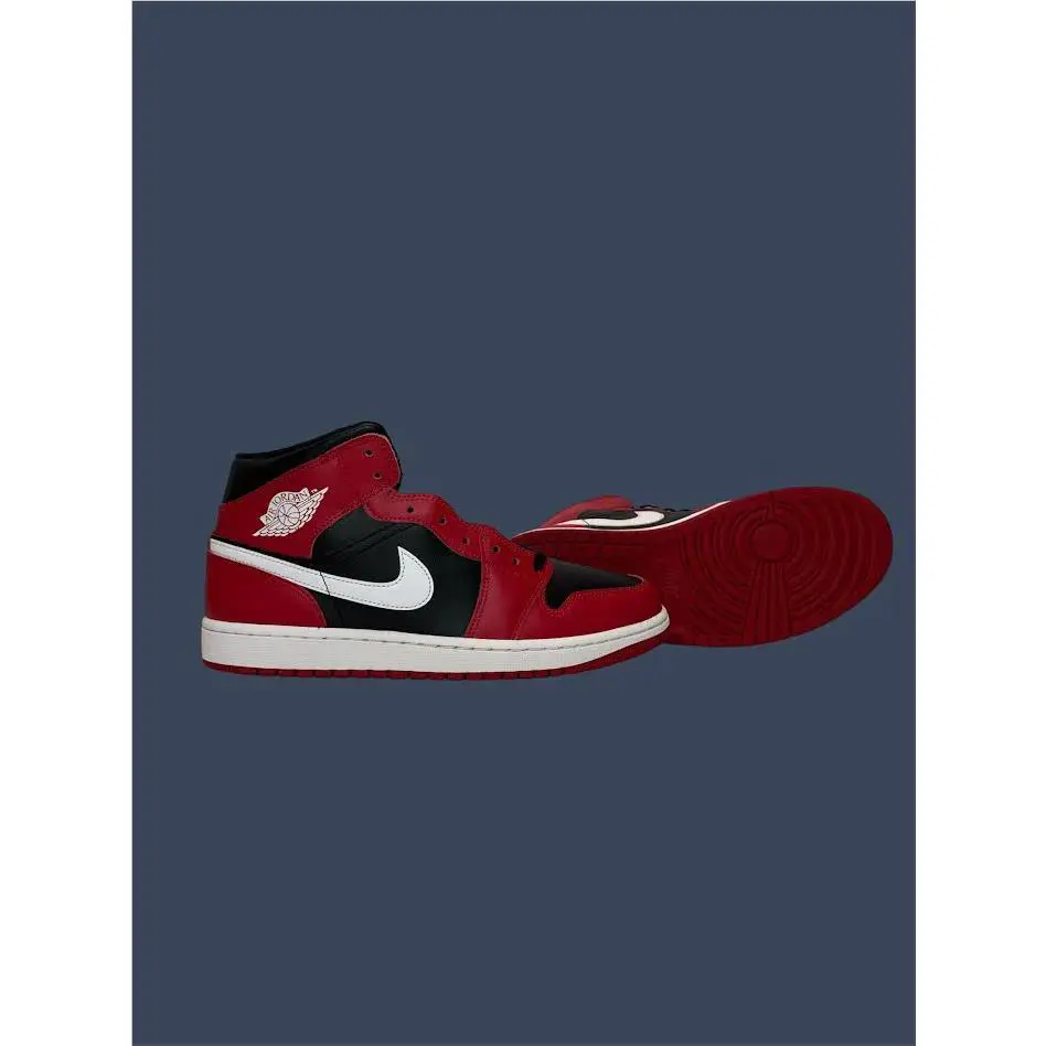 Nike shoes - Air Jordan 1 Mid Black White Gym Red DQ8426-061 3