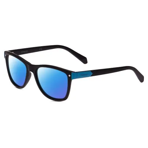 Kids 8025/S Unisex Panto Polarized Sunglasses Black Blue 48mm 4 Options Blue Mirror Polar by Polaroid