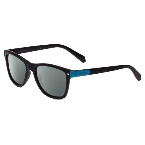 Kids 8025/S Unisex Panto Polarized Sunglasses Black Blue 48mm 4 Options Smoke Grey Polar by Polaroid