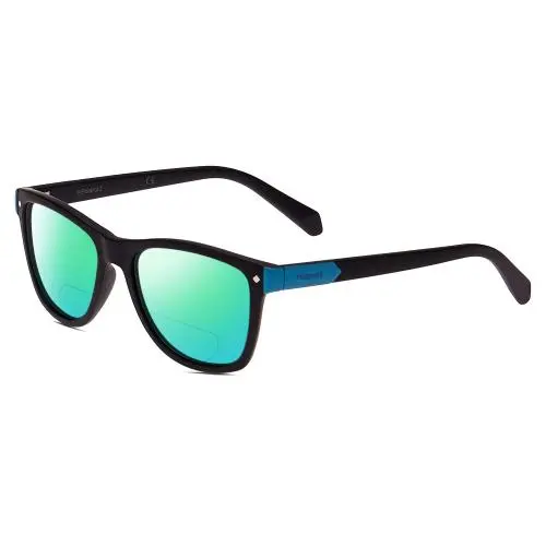 Kids 8025/S Unisex Polarized Bifocal Sunglasses Black Blue 48 mm 41 Opt Green Mirror by Polaroid