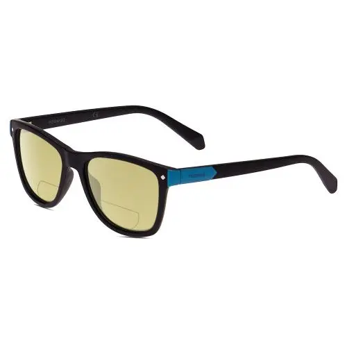 Kids 8025/S Unisex Polarized Bifocal Sunglasses Black Blue 48 mm 41 Opt Yellow by Polaroid