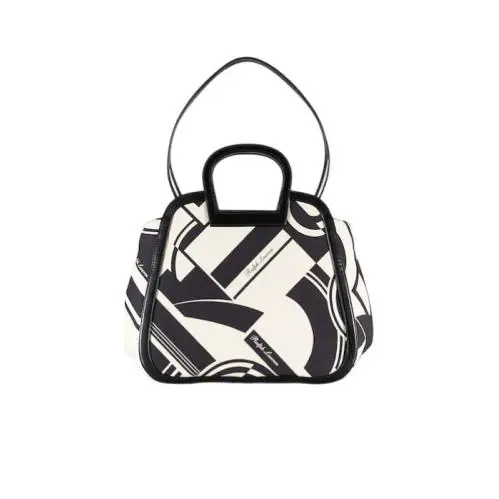 Ralph Lauren Purple Label Collection Art Deco Print Canvas Tote Bag