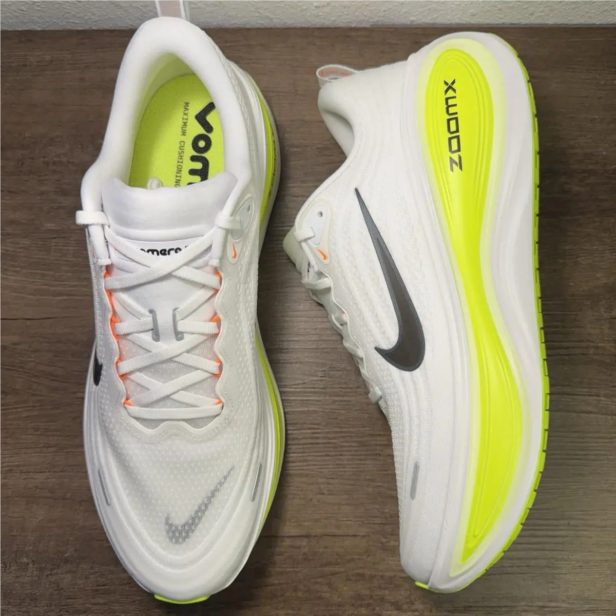 Nike Vomero Plus ‘white/volt’ Men’s Size 14 Running Shoes HV8150-120 No Lid - WHITE/BLACK-VOLT-BARELY VOLT