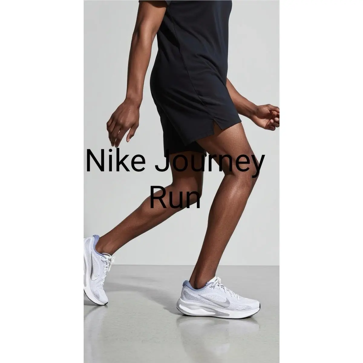 Nike Journey Run White Metallic Silver Black Men Road Running Shoes Sz 9
