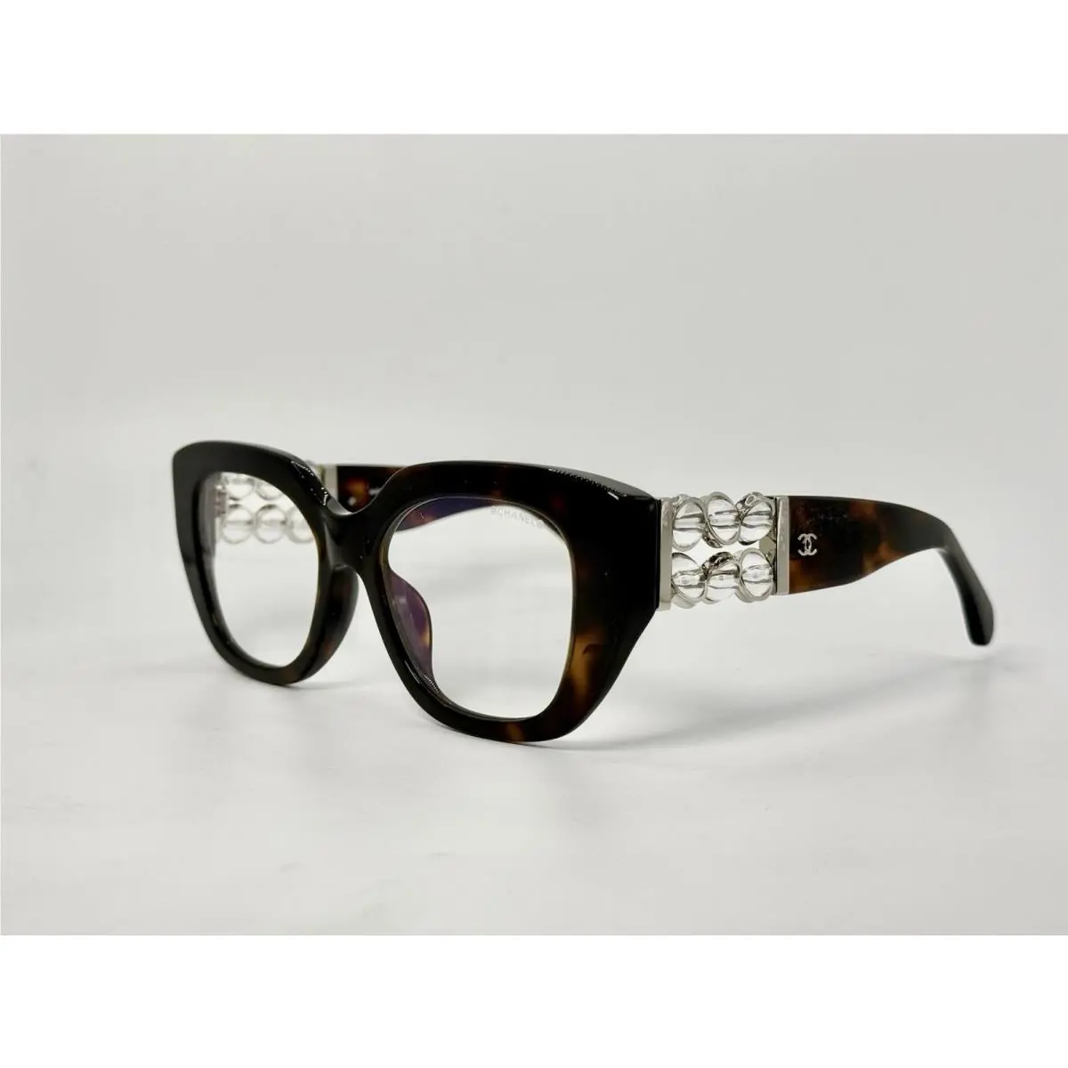 Chanel Blue Light Filter Eyeglasses 3488SA 714/SB Havana/silver
