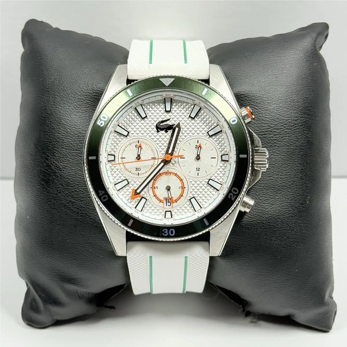 Lacoste Mainsail 2011362 White Dial Chronograph White Silicone Strap Men’s Watch