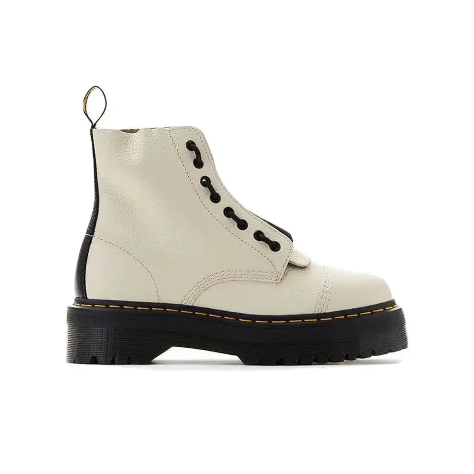 Doc Martens Beige Sinclair Nappa Leather Platform Boots Size 11 Tan 30584292 Dr - Beige