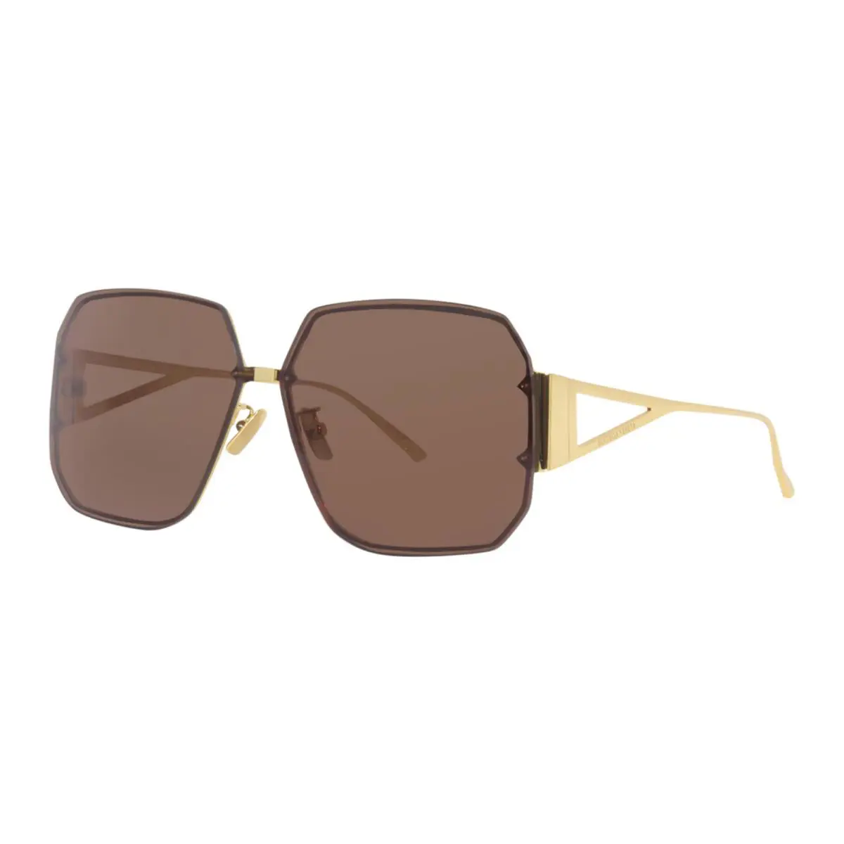 Bottega Veneta BV1085SA 002 65mm Gold Shield Oversize Sunglasses Italy Unisx