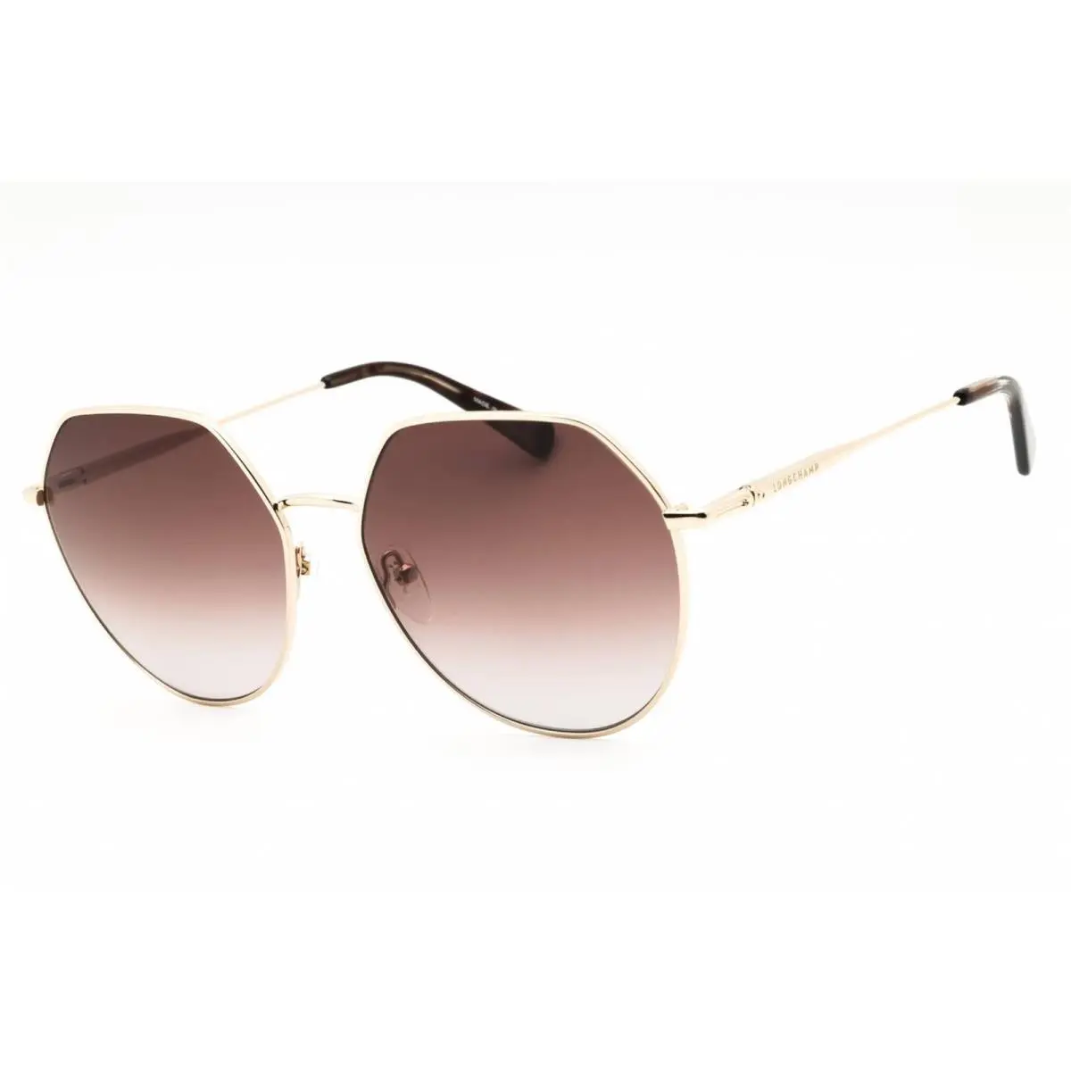 Longchamp Unisex Sunglasses Gold Metal Full Rim Frame Brown Lense LO154S 727