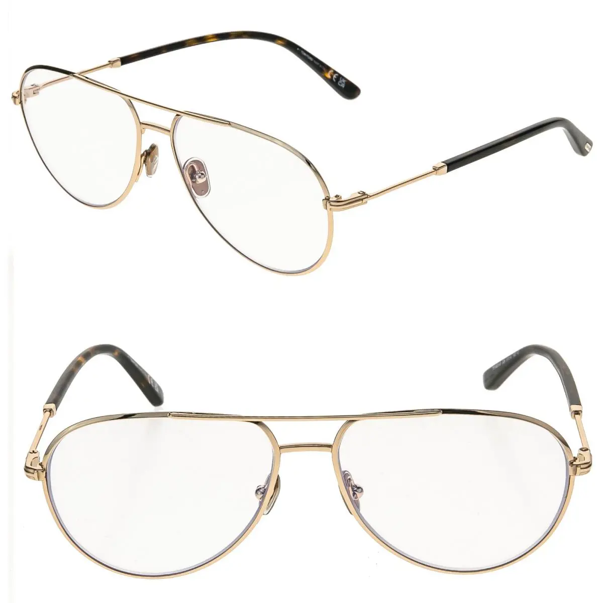 Tom Ford TF5829B 028 Gold Brown Blue Light Block Optical Eyeglass 5829 FT5829