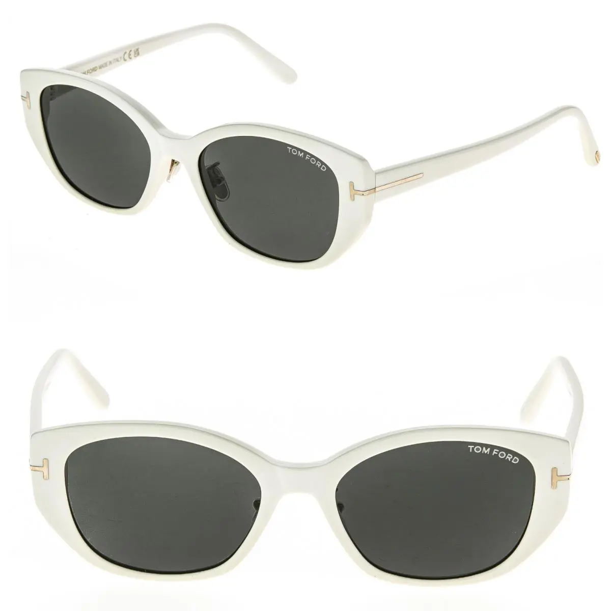 Tom Ford TF1168K 25A Ivory Black Geometric Sunglasses 1168 FT1168