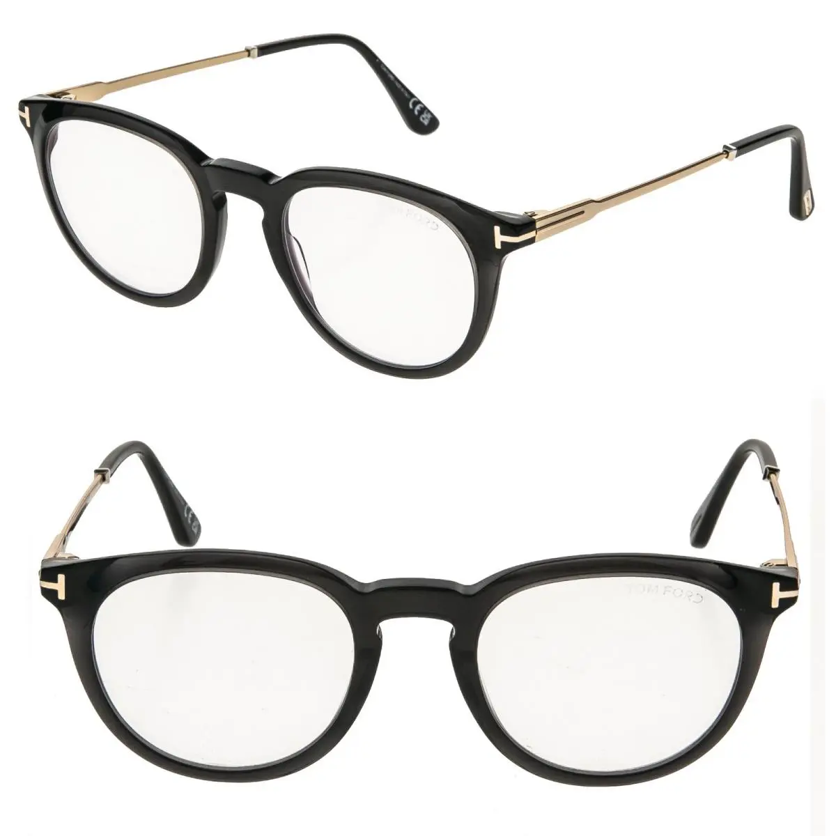 Tom Ford TF5905B 005 Black Gold Blue Light Block Optical Eyeglass 5905 FT5905