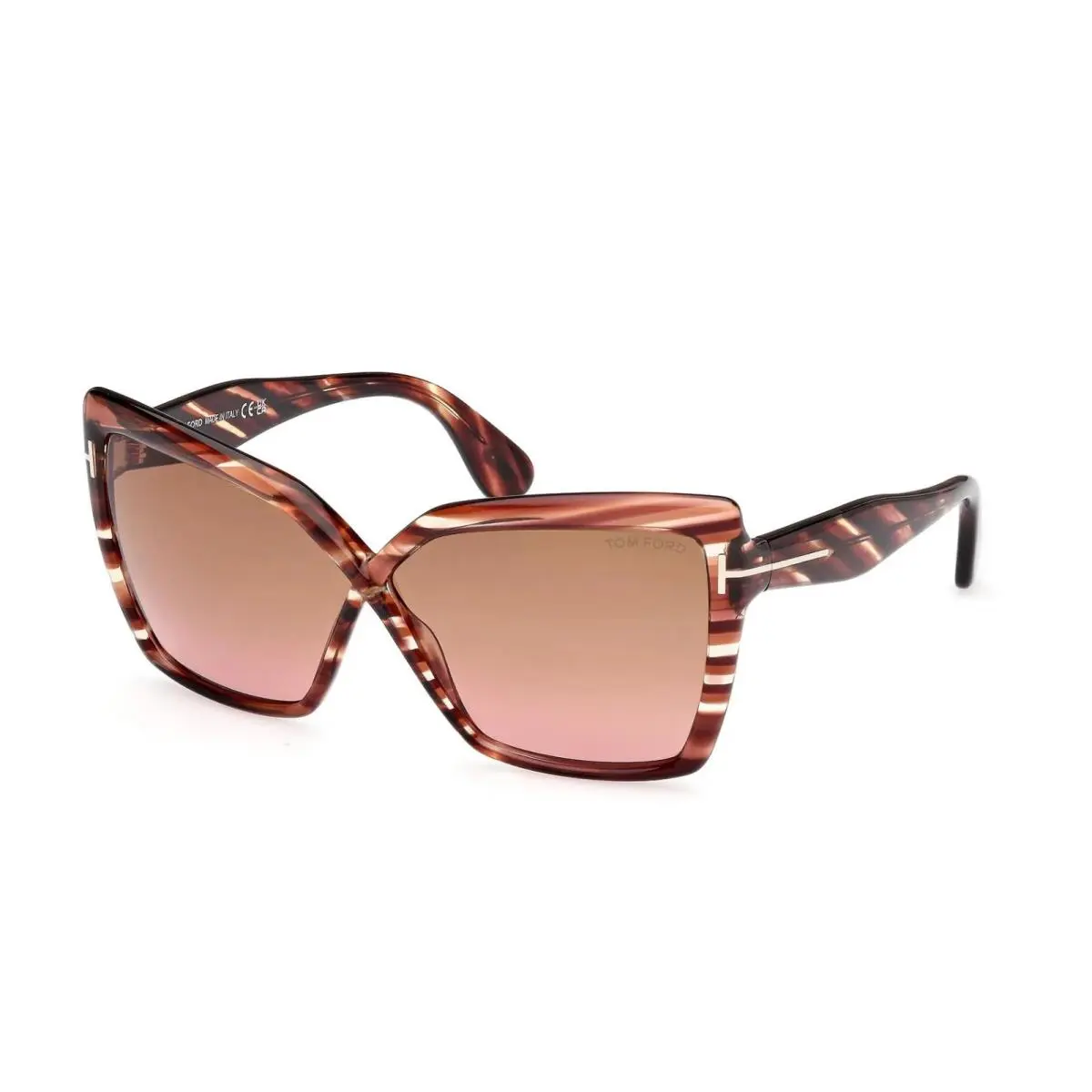Tom Ford TF1195 54F Red Havana Brown Gradient Sunglasses