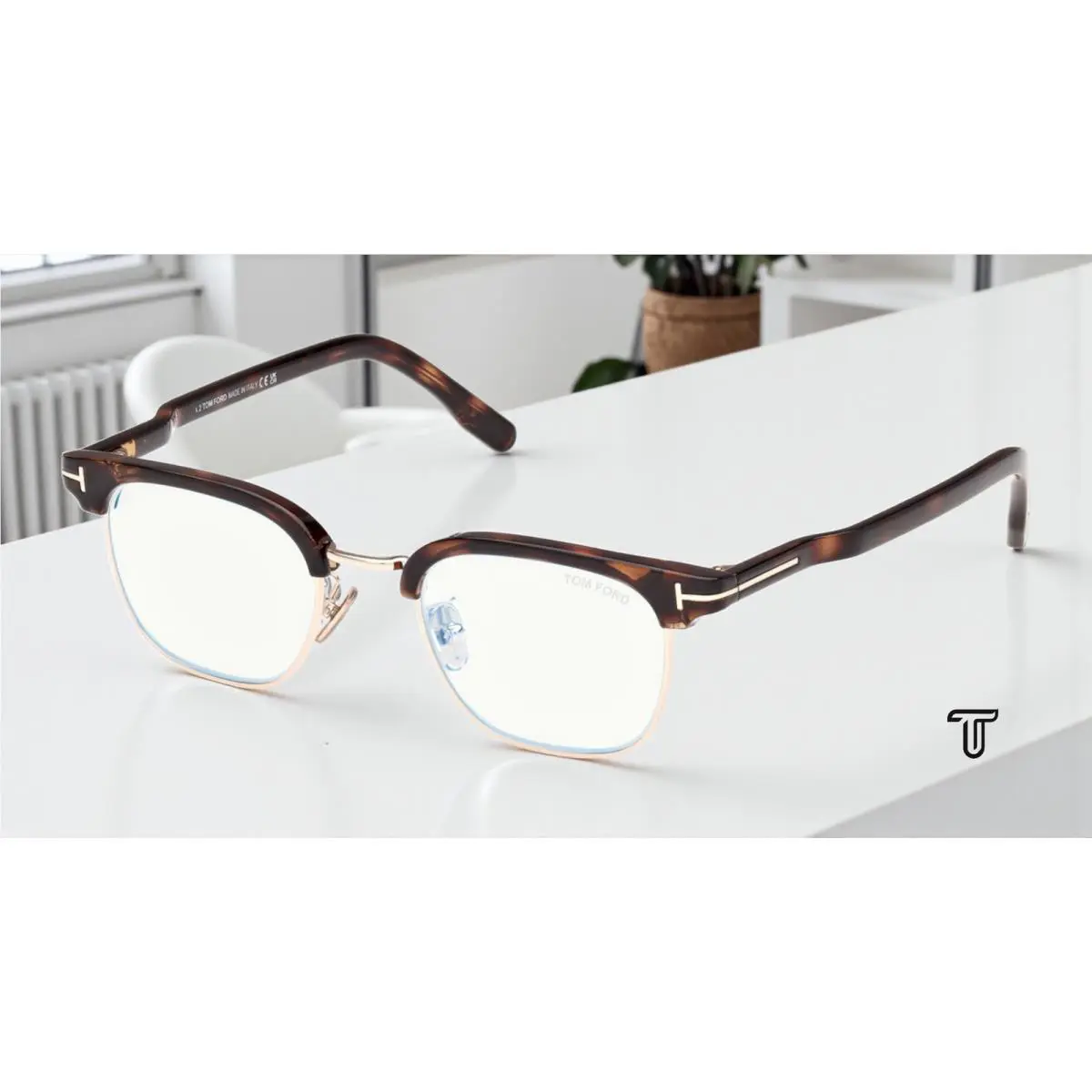 Tom Ford FT5932 D B 052 BB Dark Havana 47 mm Men`s Eyeglasses