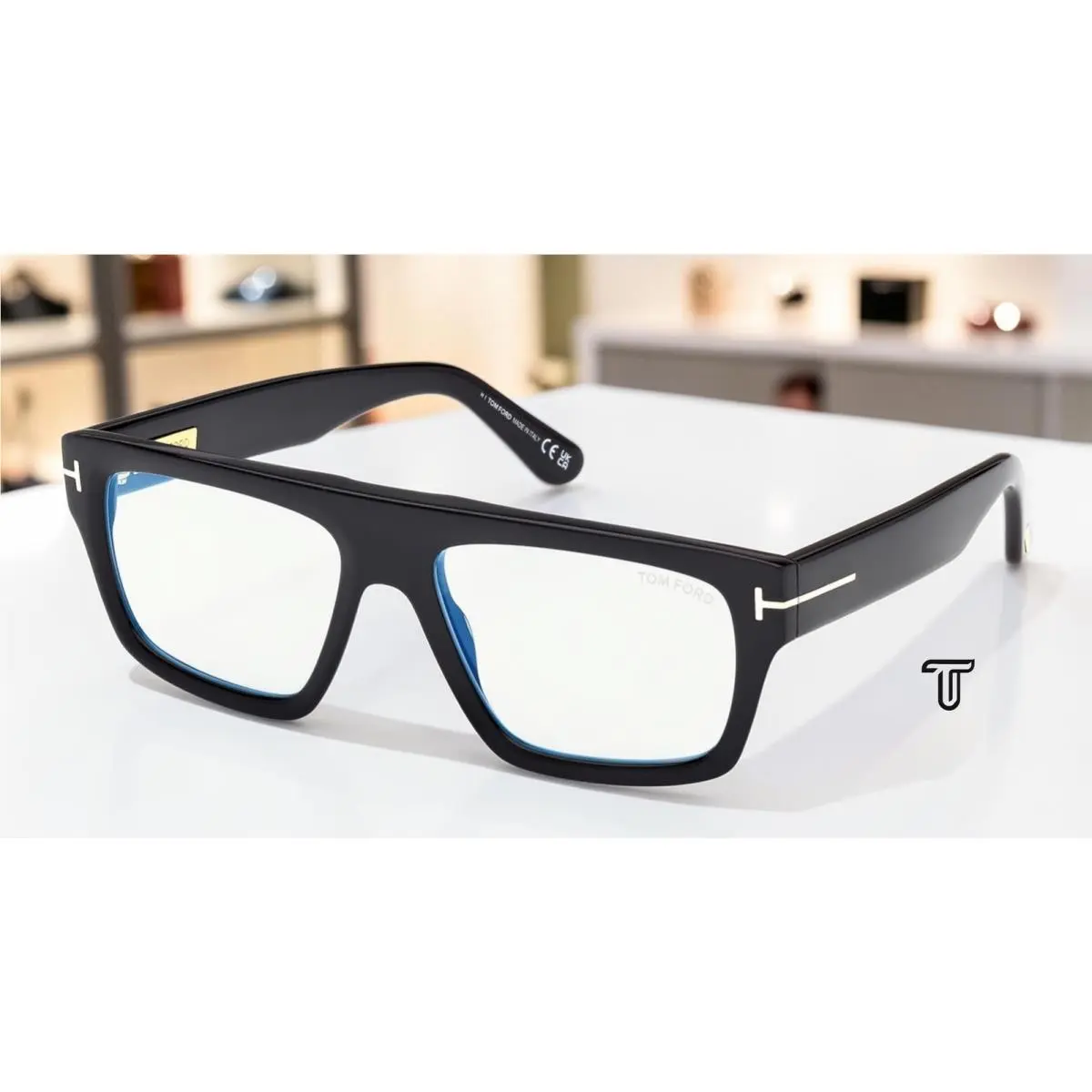 Tom Ford FT6084 B 001 BB Shiny Black 56 mm Men`s Eyeglasses