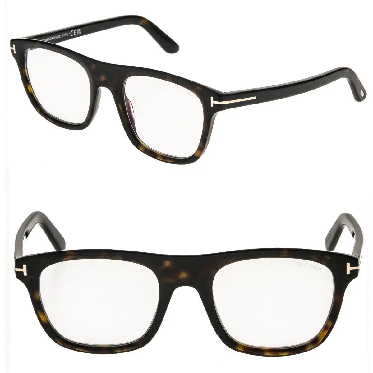 Tom Ford TF5939B 052 Brown Havana Blue Light Block Optical Eyeglass 5939 FT5939