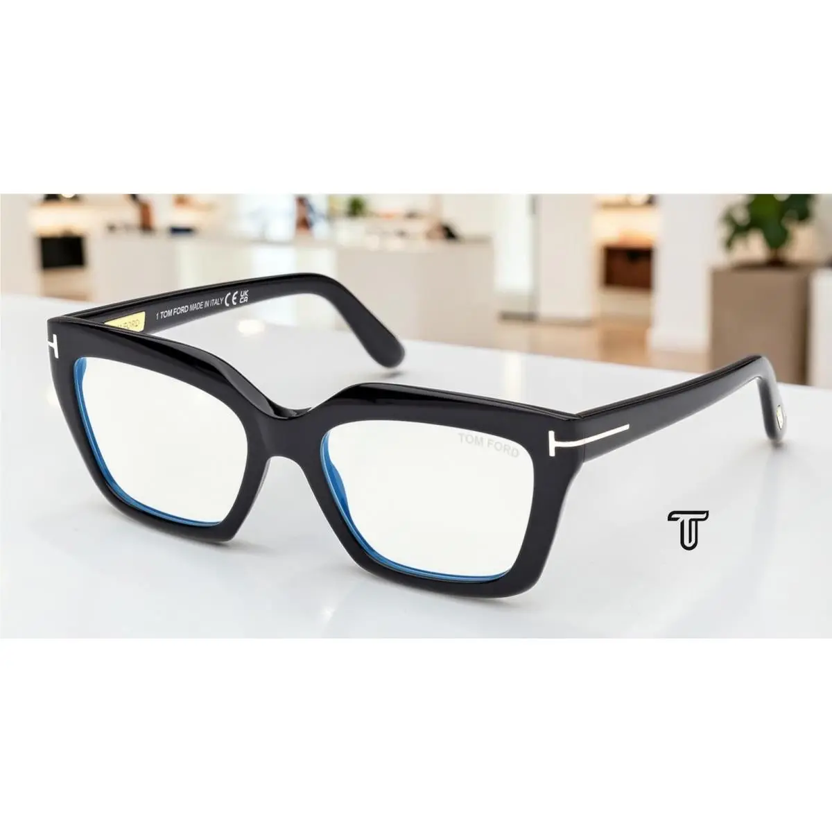 Tom Ford FT6093 B 001 BB Shiny Black 53 mm Women`s Eyeglasses