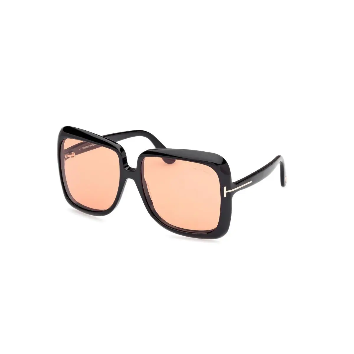 Tom Ford Lorelai FT 1156 01E Shiny Black Light Orange Sunglasses 59mm