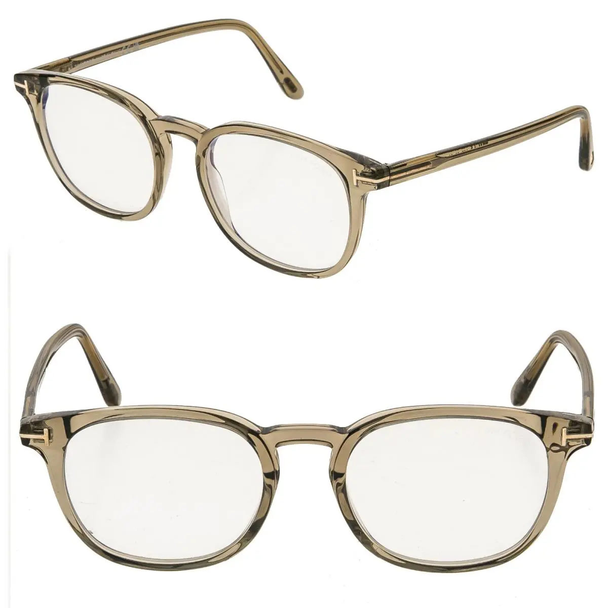 Tom Ford TF5819B 057 Crystal Taupe Blue Light Block Optical Eyeglass 5819 FT5819