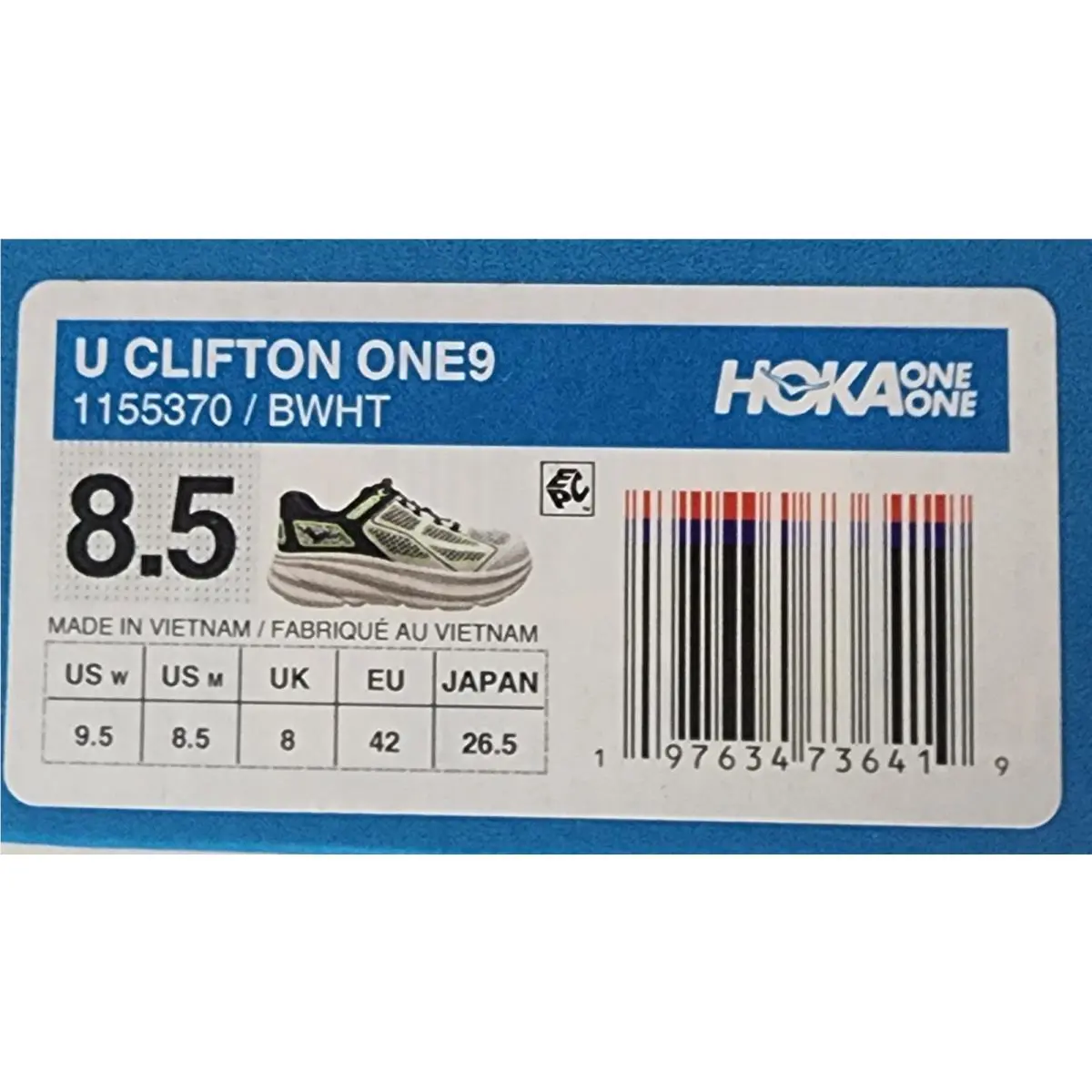 Hoka shoes - Hoka One One Clifton 9 - 1155370-BWHT - Black 7