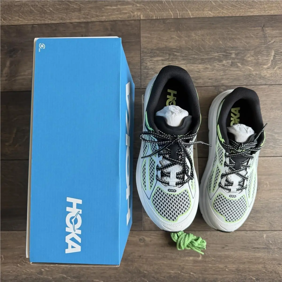Hoka shoes - Hoka One One HOKA Clifton One9 - 1155370-BWHT - Black/White/Cyber Green (UPC: 0197634736433) 3