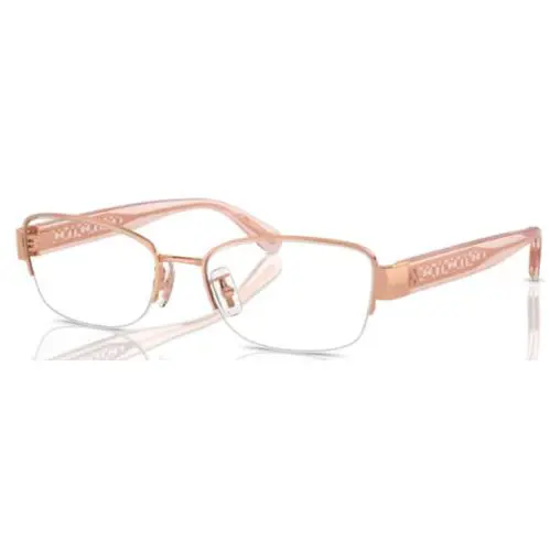 Coach HC5168 9005 Eyeglasses Women`s Light Gold Semi Rim Rectangle Shape 53mm