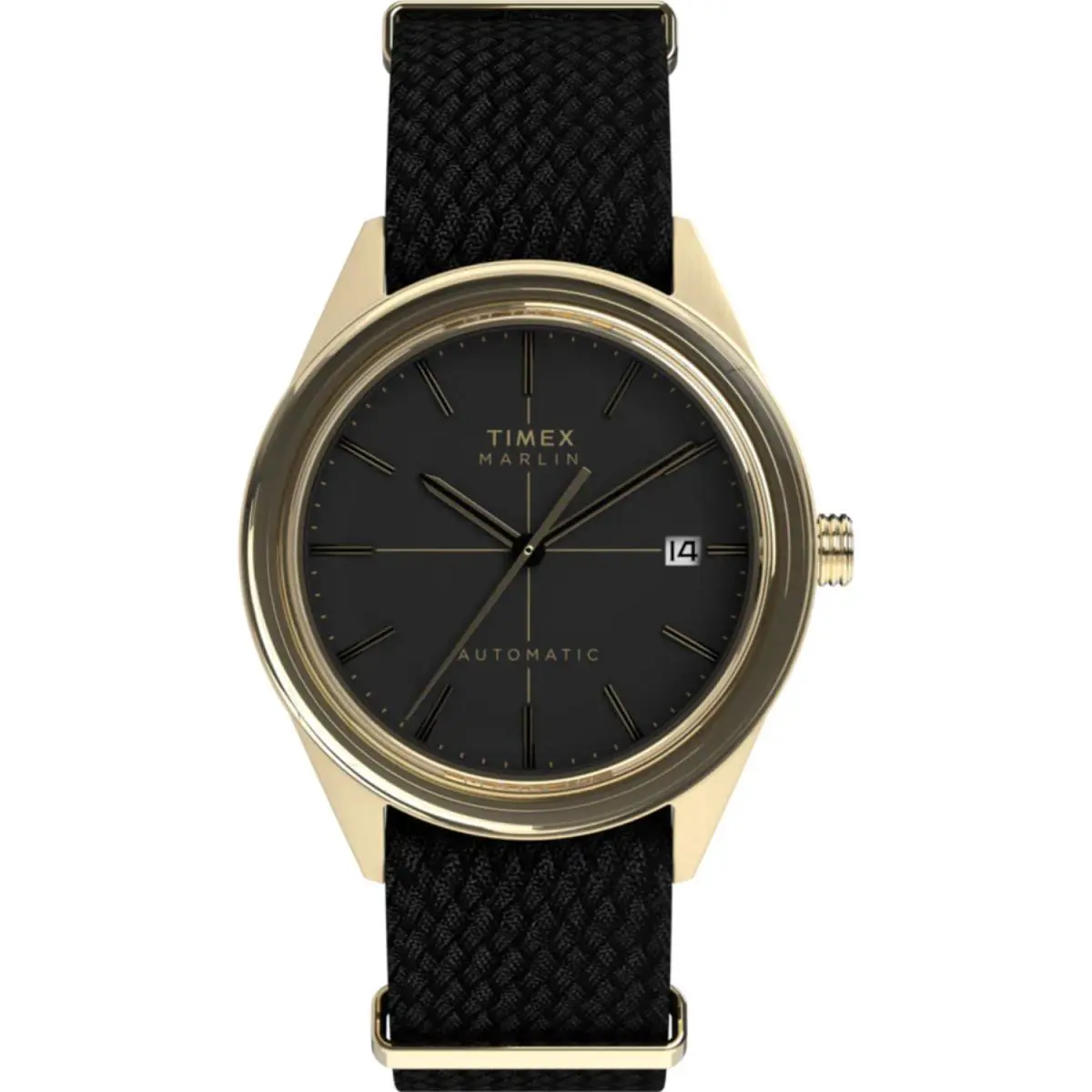Timex Marlin Jet TW2Y24300 Men`s Black Strap Analog Dial Automatic Wristwatch
