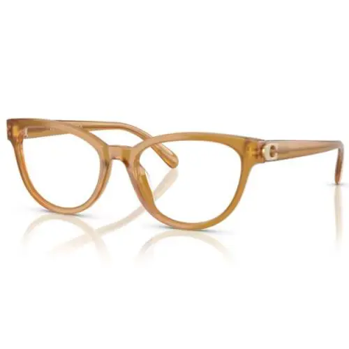 Coach HC6258U 5774 Eyeglasses Frame Women`s Milky Amber Full Rim 53mm - Frame: Brown