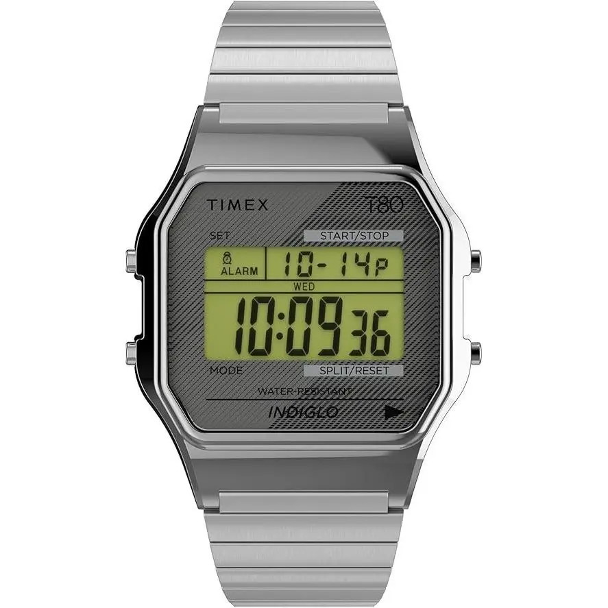 Timex T80 Digital Silver SS Expansion Band Watch - TW2R79100VQ