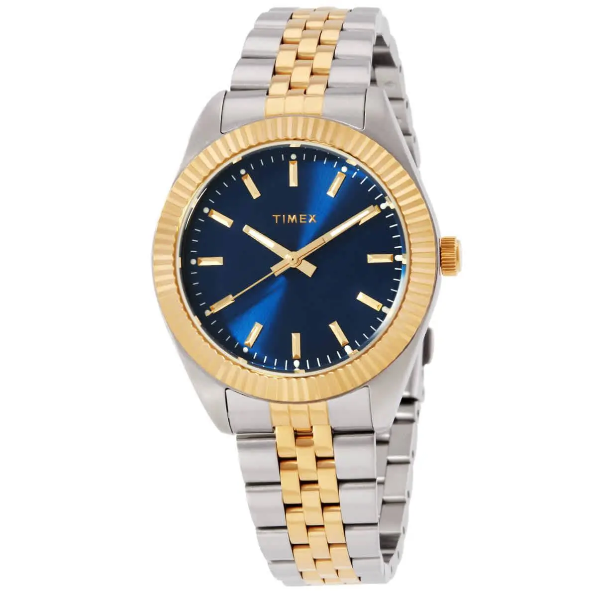 Timex Legacy Celestial Quartz Blue Dial Ladies Watch TW2Y20200 - Dial: Blue, Band: Two-tone (Silver-tone and Gold-tone), Bezel: Silver-tone