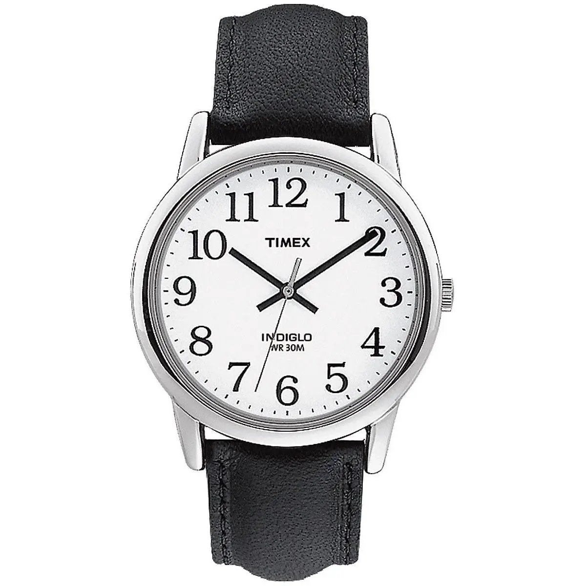 Mens T205019J Easy Reader Black Leather Strap Watch by Timex