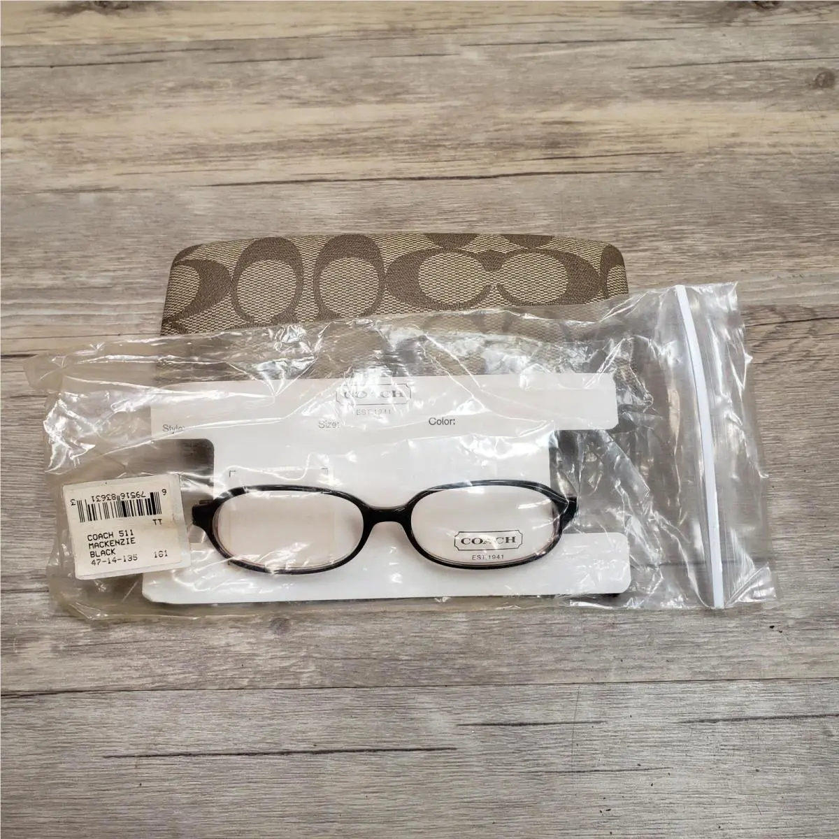 Coach Eyeglasses Mackenzie 511 47-14-135 Black Oval Full Rim Frame Womens Case