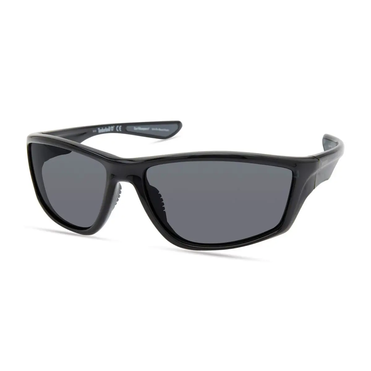 Men`s TBA9272 Polarized Rectangular Sunglasses 64mm Shiny Black by Timberland