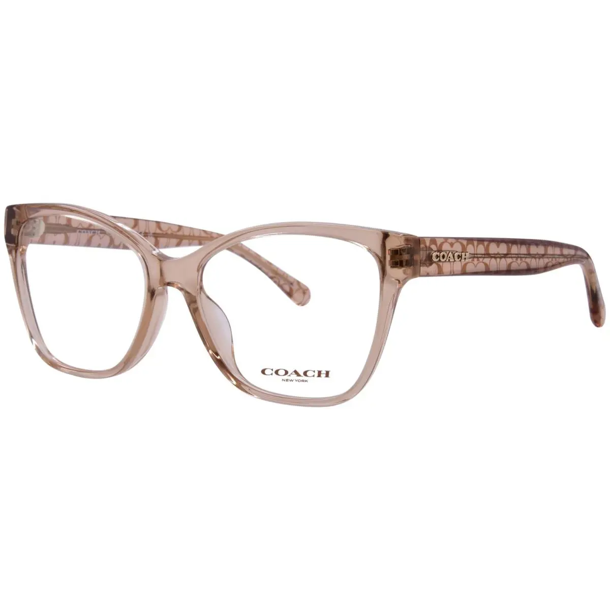 Coach HC6207U 5561 Eyeglasses Women`s Transparent Brown Full Rim Square 54mm