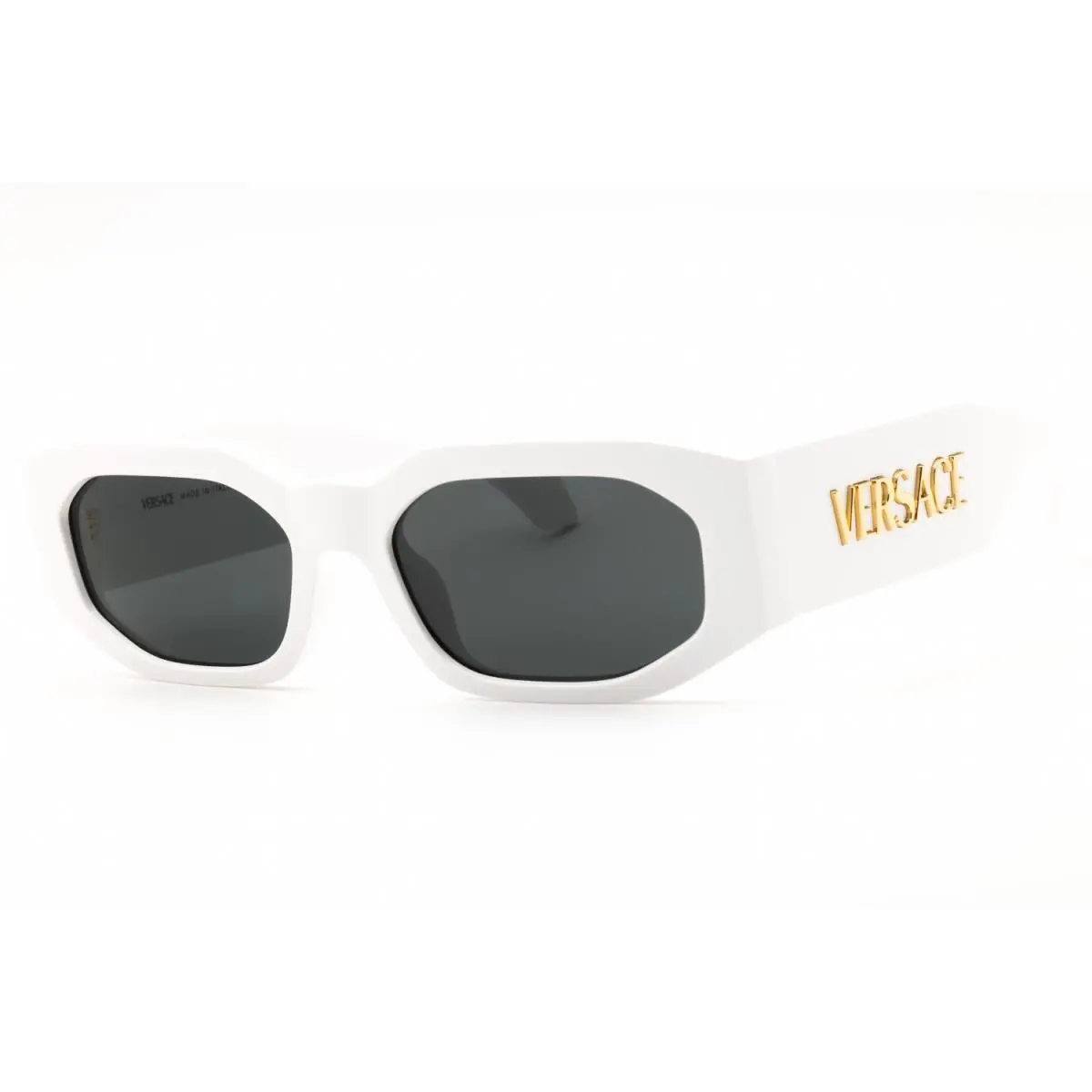 VE4489U 314 87 Sunglasses White Frame Dark Grey Lenses 55mm by Versace