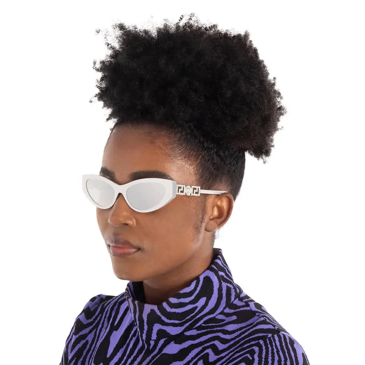 Versace Blue Mirror Silver Cat Eye Ladies Sunglasses VE4470B 54741U 56 - Multi, Frame: Multi, Lens: Multi