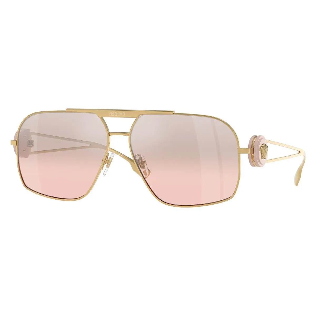 Versace Man Sunglasses VE2269 10027E 62mm Gold - Pink Mirror Gradient Lens