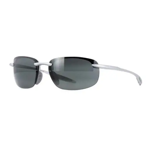 Maui Jim Men`s Hookipa Ultra 63mm Silver Polarized Sunglasses 676-17 - Frame: Silver, Lens: Gray, Other Frame: Silver