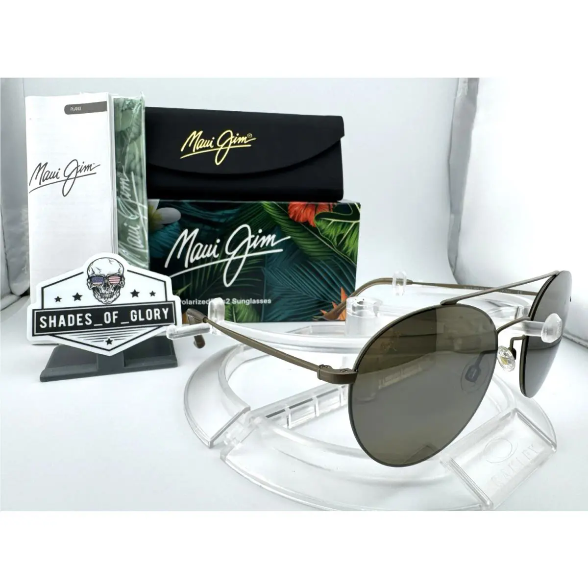 Maui Jim Pele`s Hair MJ H814-16M Matte Gold Bronze Polarized Titanium Sunglasses