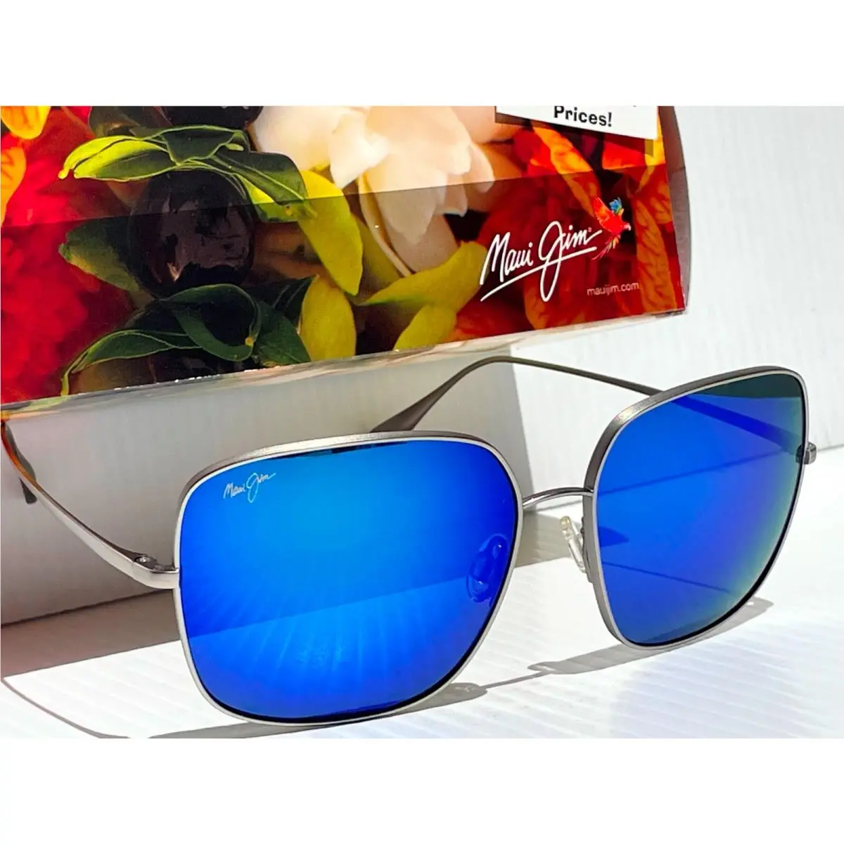 Maui Jim Triton Silver Titanium Polarized Blue Hawaii Lens Sunglass B546N-11