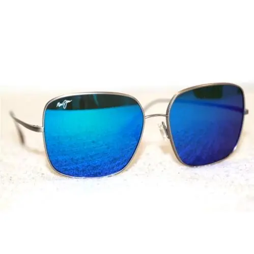 Sunglasses Triton B546N-11 Silver Titanium / Blue Hawaii Polarized Lens by Maui Jim