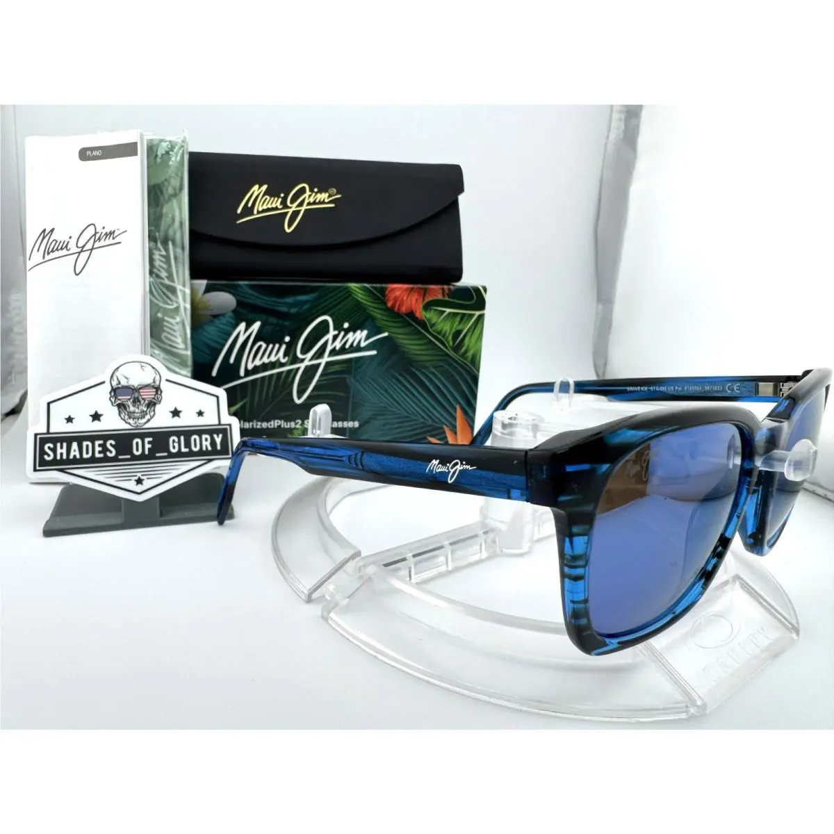 Maui Jim Shave Ice MJ B533-86 Electric Blue Hawaii Tortoise Polarized Sunglasses