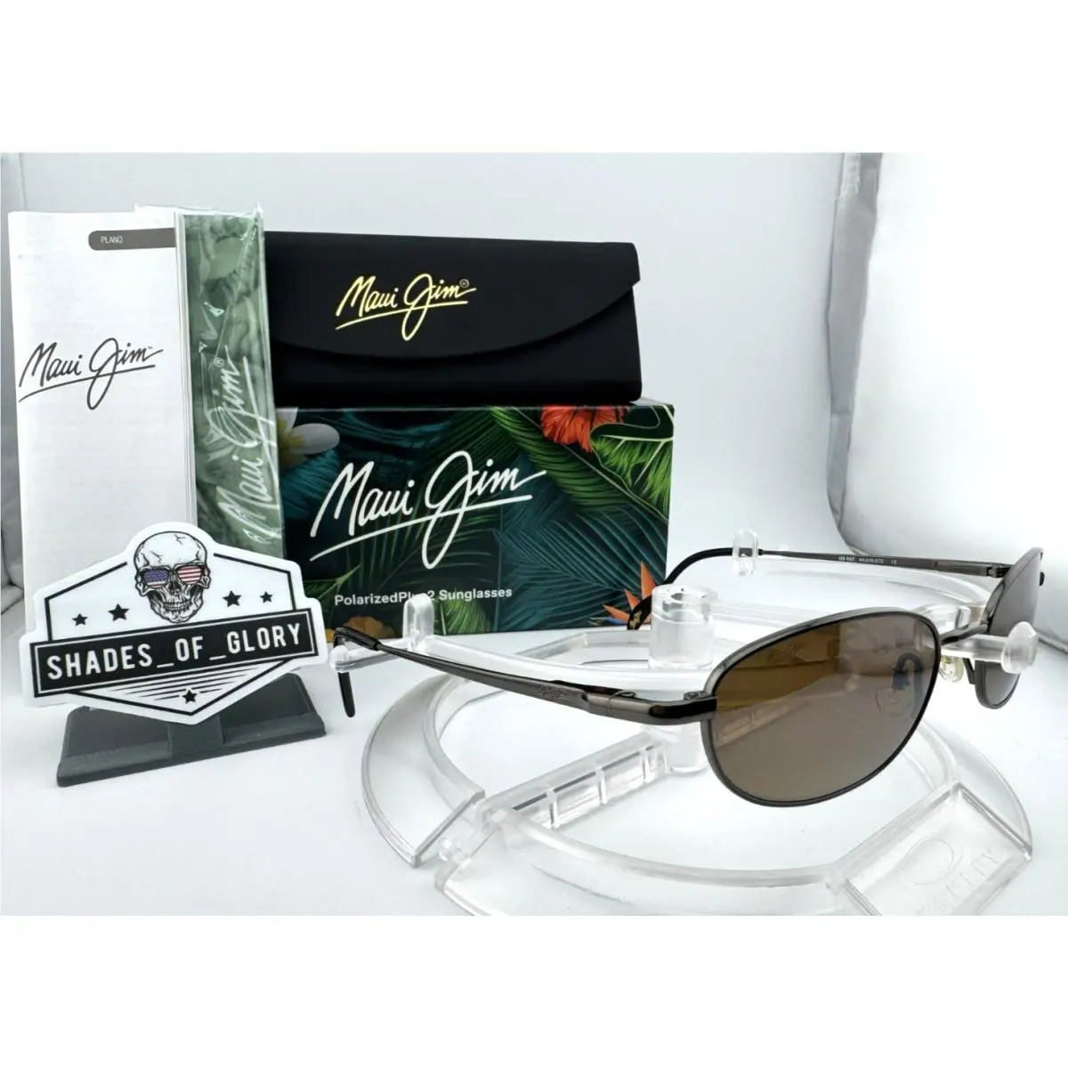 Maui Jim Kilohana MJ H552-02 Gunmetal Hcl Bronze Polarized Titanium Sunglasses