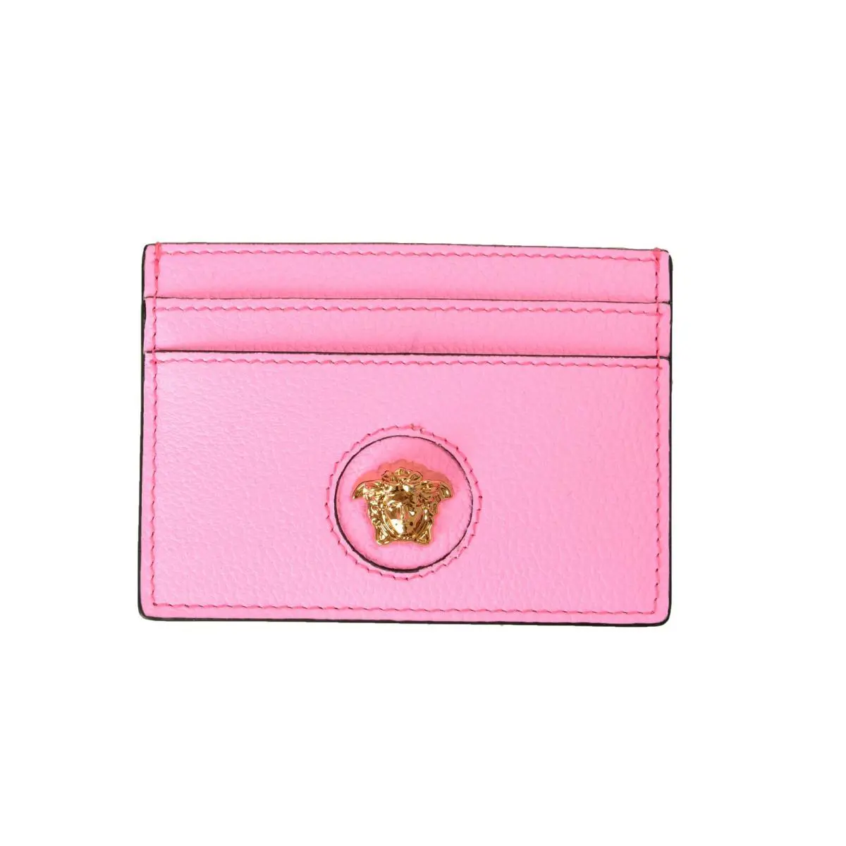 Versace Pink Paradise Leather Gold Medusa Card Case Holder