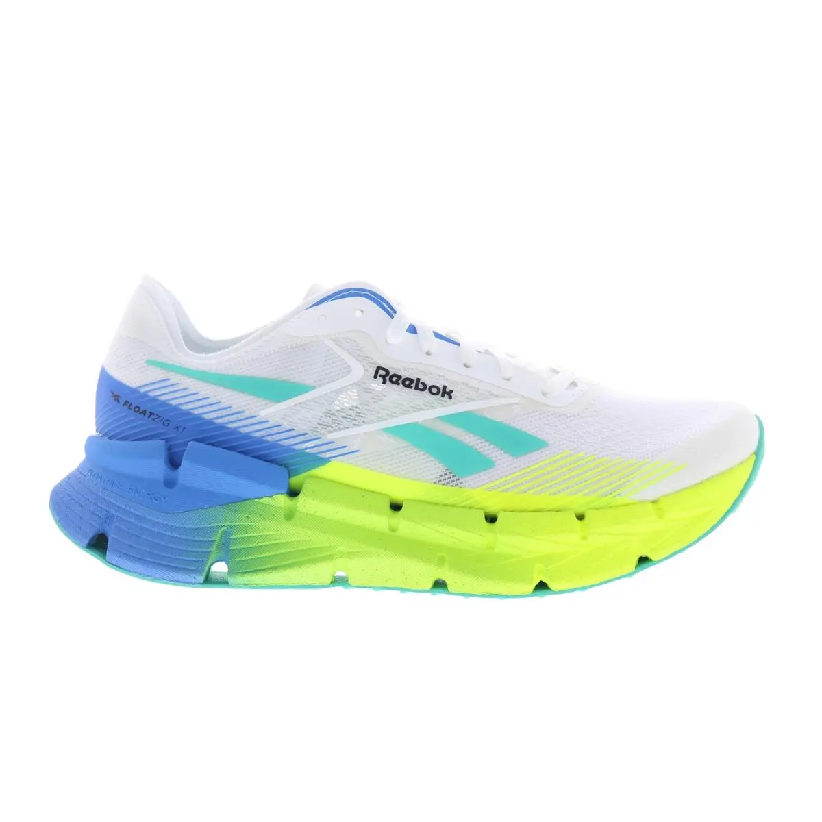 Reebok Floatzig X1 Mens White Mesh Lace Up Athletic Running Shoes