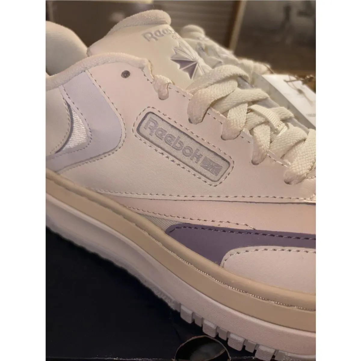 Reebok shoes - Reebok Club C Extra - Club Extra - 100201427 - Chalk/Vintage Chalk/Dusk Purple (UPC: 0197225984656) 0