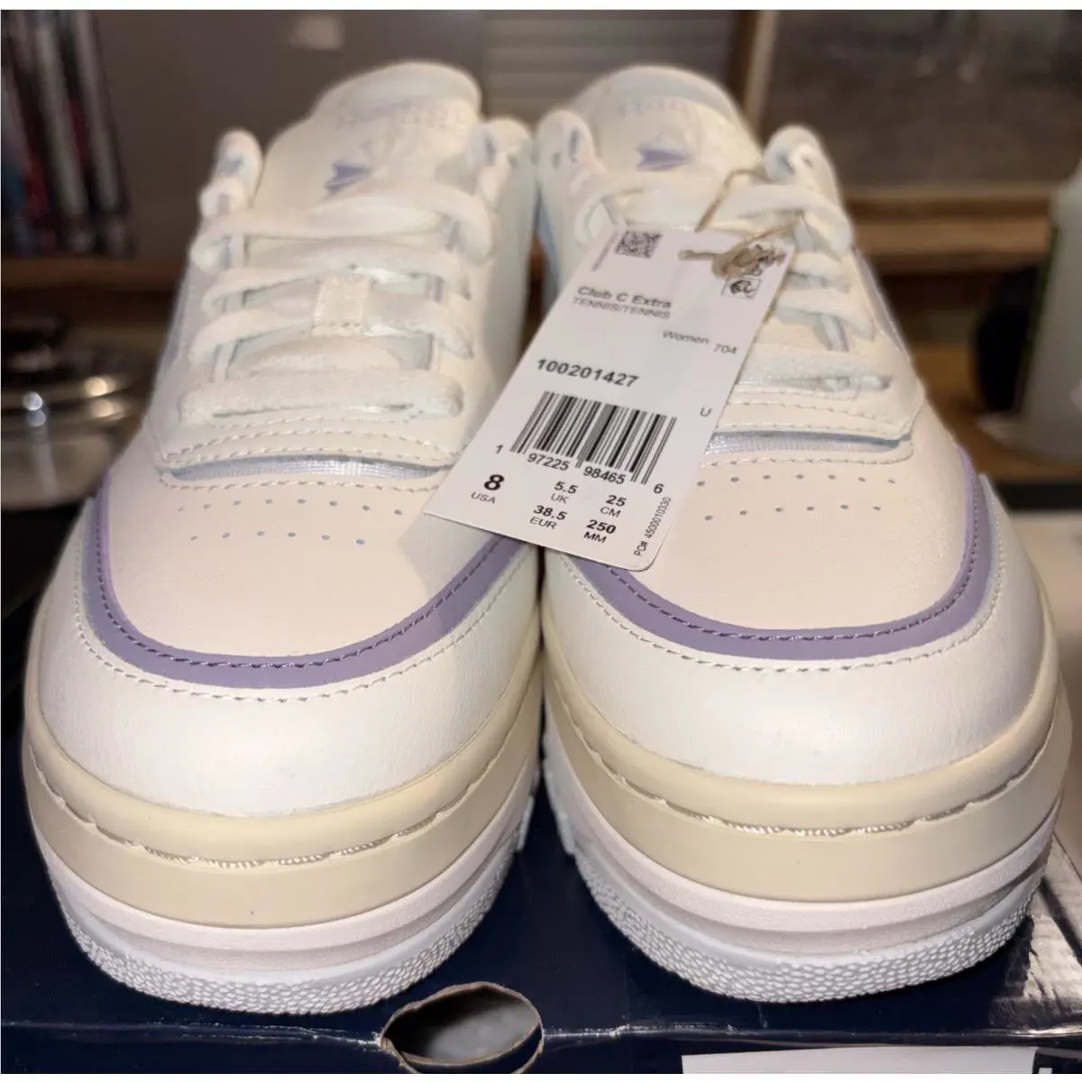 Reebok shoes - Reebok Club C Extra - Club Extra - 100201427 - Chalk/Vintage Chalk/Dusk Purple (UPC: 0197225984656) 1