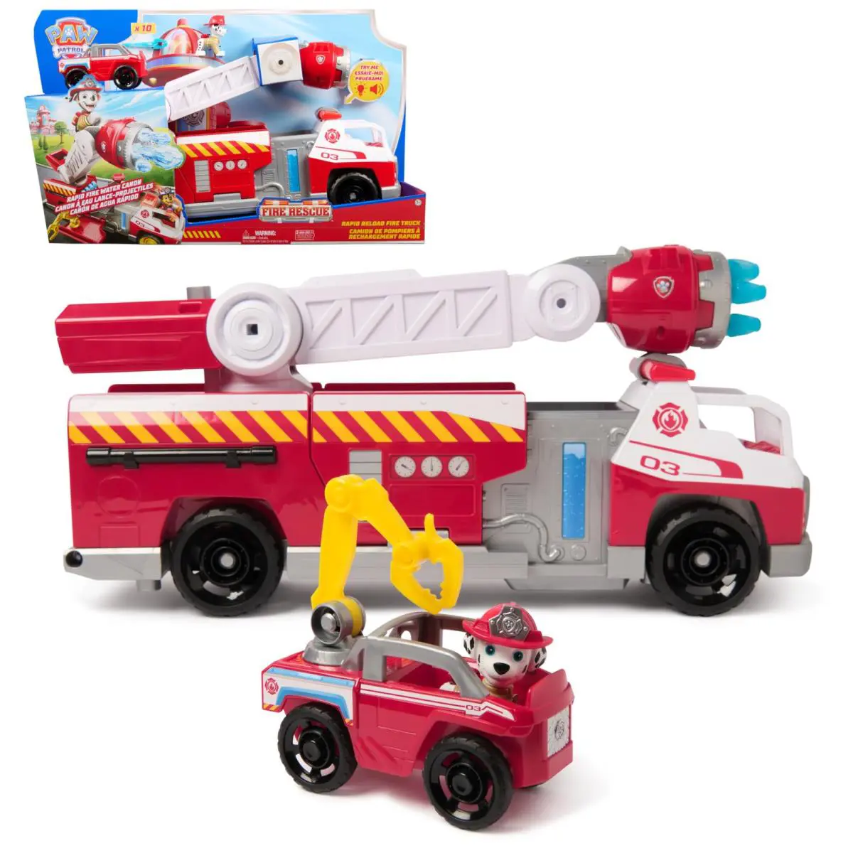 Spin Master Paw Patrol Fire Rescue Rapid Reload Fire Truck with Marshall Figure